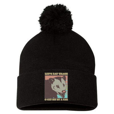 Let's Eat Trash And Get Hit By A Car Opossum Pom Pom 12in Knit Beanie