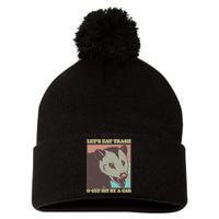 Let's Eat Trash And Get Hit By A Car Opossum Pom Pom 12in Knit Beanie