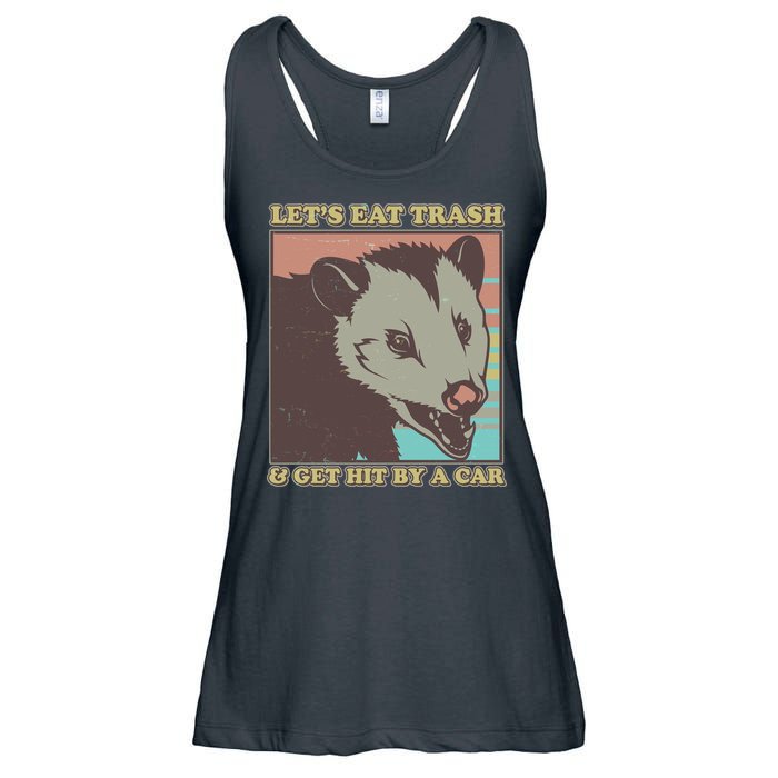 Let's Eat Trash And Get Hit By A Car Opossum Ladies Essential Flowy Tank