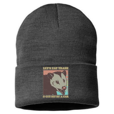 Let's Eat Trash And Get Hit By A Car Opossum Sustainable Knit Beanie