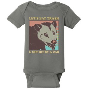 Let's Eat Trash And Get Hit By A Car Opossum Baby Bodysuit