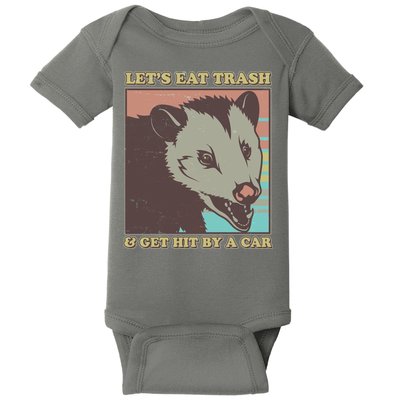 Let's Eat Trash And Get Hit By A Car Opossum Baby Bodysuit