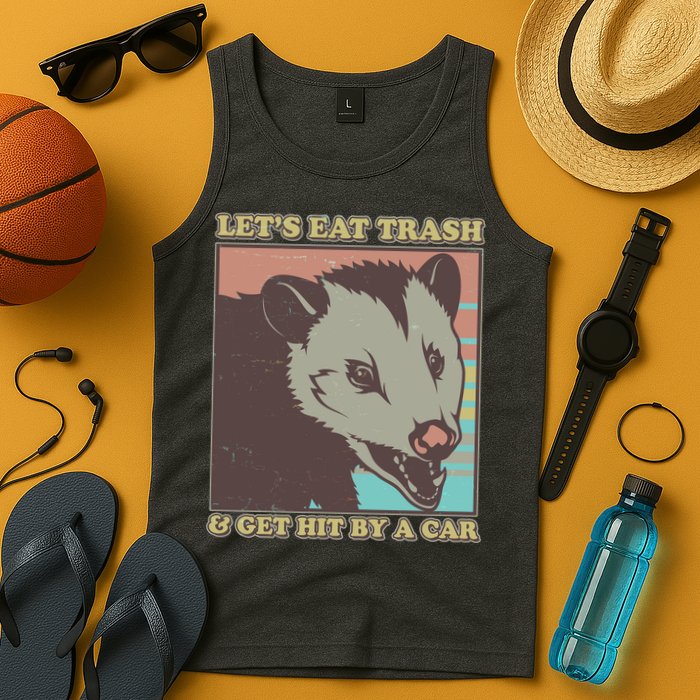 Let's Eat Trash And Get Hit By A Car Opossum Tank Top