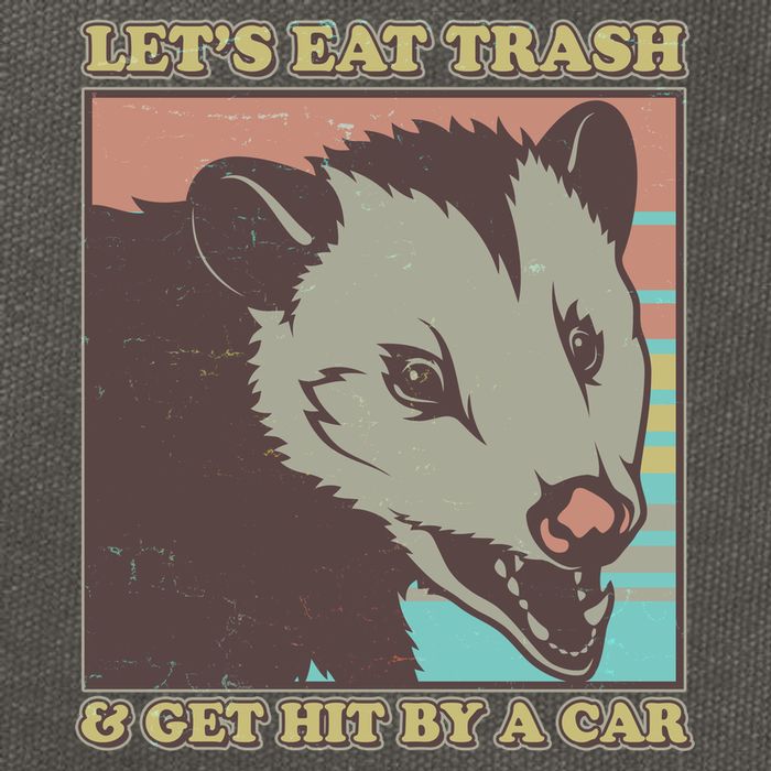 Let's Eat Trash And Get Hit By A Car Opossum Cotton Canvas Backpack
