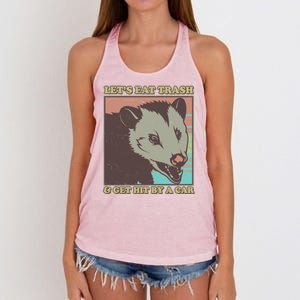 Let's Eat Trash And Get Hit By A Car Opossum Women's Knotted Racerback Tank