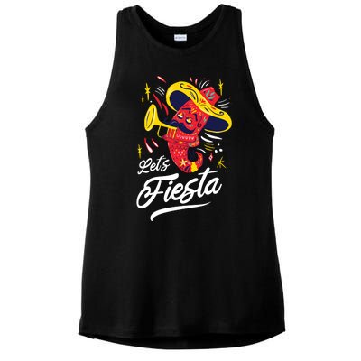 Let's Fiesta Chili Pepper Ladies PosiCharge Tri-Blend Wicking Tank