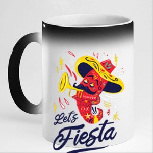 Let's Fiesta Chili Pepper 11oz Black Color Changing Mug