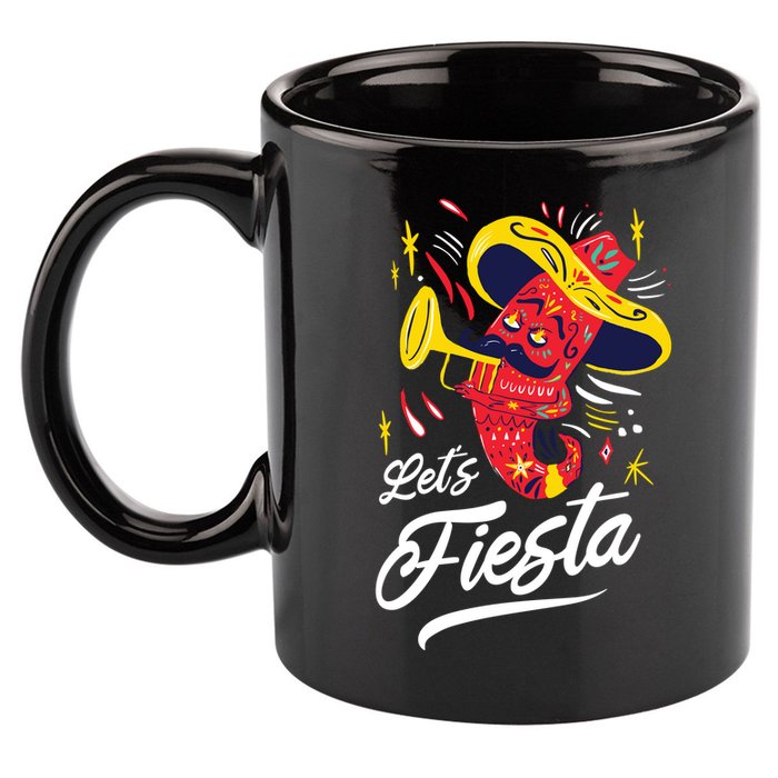 Let's Fiesta Chili Pepper 11oz C Handle Ceramic Mug