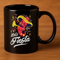 Let's Fiesta Chili Pepper 11oz C Handle Ceramic Mug