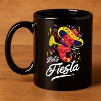 Let's Fiesta Chili Pepper 11oz C Handle Ceramic Mug