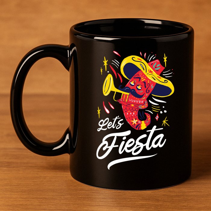 Let's Fiesta Chili Pepper 11oz C Handle Ceramic Mug