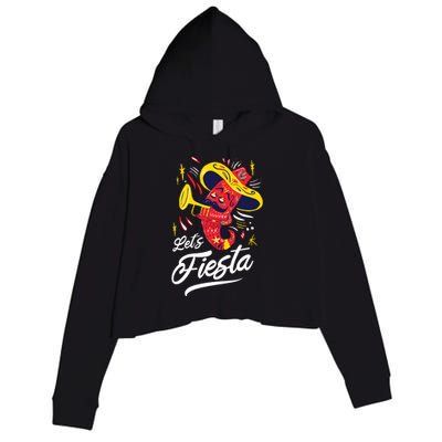 Let's Fiesta Chili Pepper Crop Fleece Hoodie