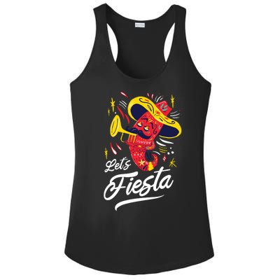 Let's Fiesta Chili Pepper Ladies PosiCharge Competitor Racerback Tank