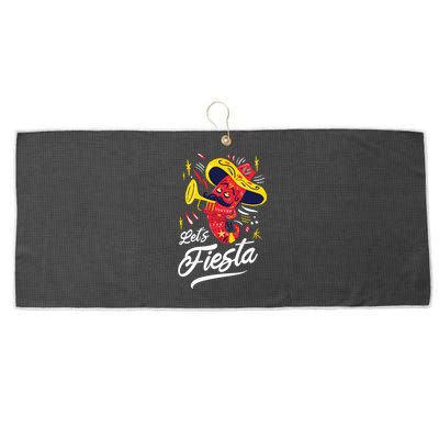 Let's Fiesta Chili Pepper Large Microfiber Waffle Golf Towel