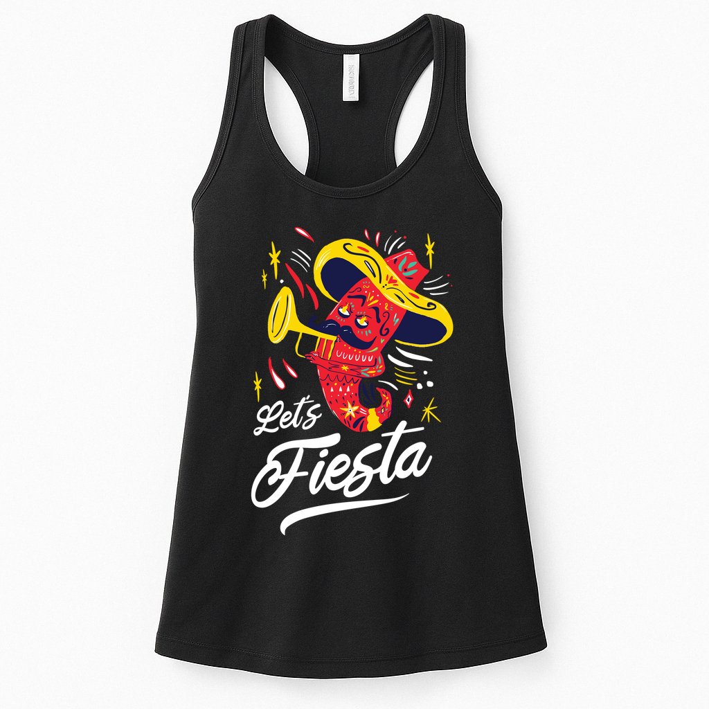 Let's Fiesta Chili Pepper Womens Tank Top