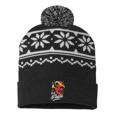 Let's Fiesta Chili Pepper USA-Made Snowflake Beanie