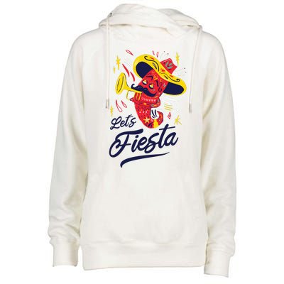 Let's Fiesta Chili Pepper Womens Funnel Neck Pullover Hood