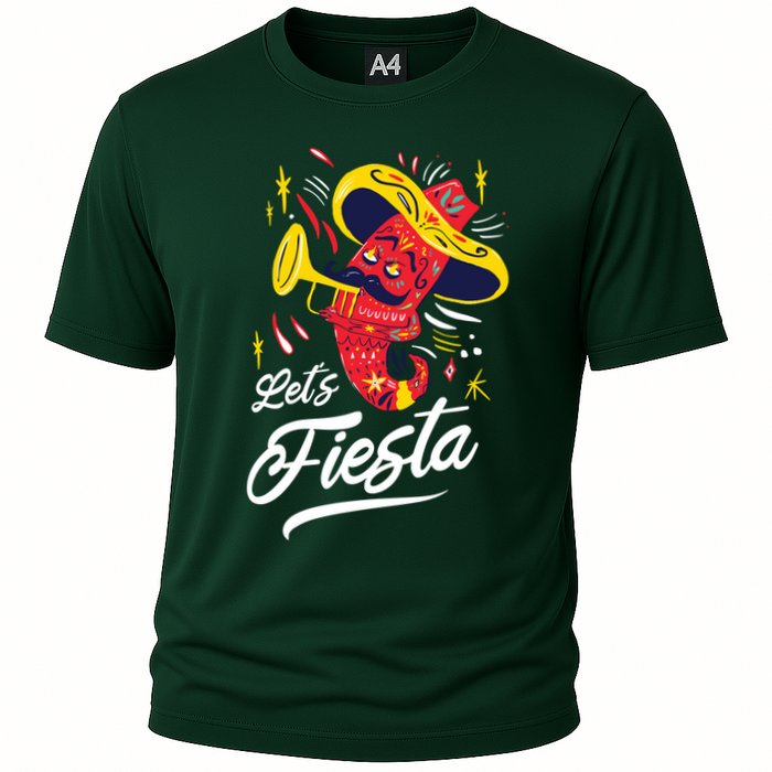 Let's Fiesta Chili Pepper Cooling Performance Crew T-Shirt
