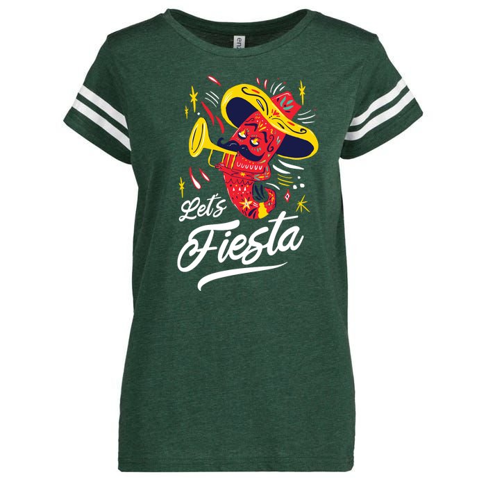 Let's Fiesta Chili Pepper Enza Ladies Jersey Football T-Shirt