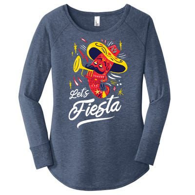 Let's Fiesta Chili Pepper Women's Perfect Tri Tunic Long Sleeve Shirt