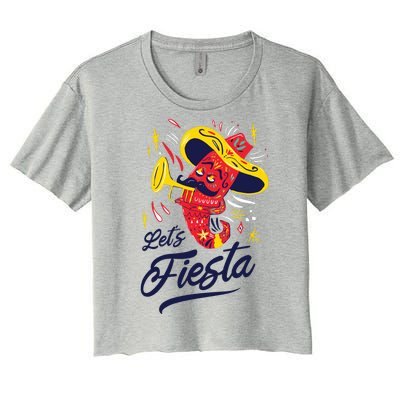 Let's Fiesta Chili Pepper Women's Crop Top Tee