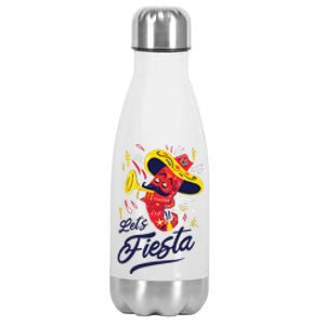 Let's Fiesta Chili Pepper Stainless Steel Insulated Water Bottle