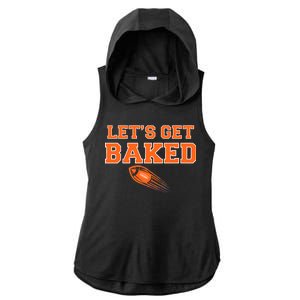 Let's Get Baked Football Cleveland Ladies PosiCharge Tri-Blend Wicking Draft Hoodie Tank