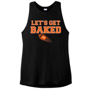 Let's Get Baked Football Cleveland Ladies PosiCharge Tri-Blend Wicking Tank