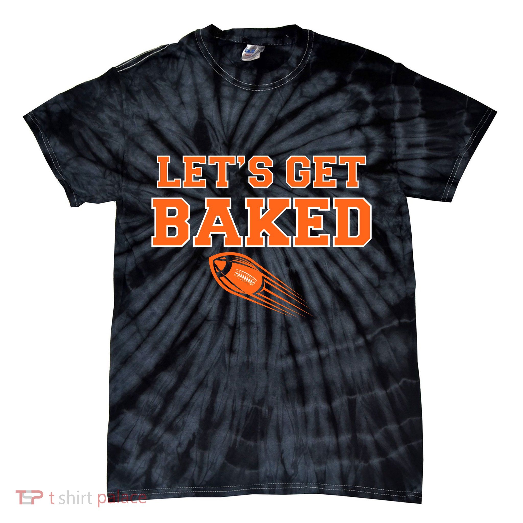 Let's Get Baked Football Cleveland Tie-Dye T-Shirt