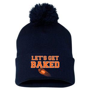 Let's Get Baked Football Cleveland Pom Pom 12in Knit Beanie