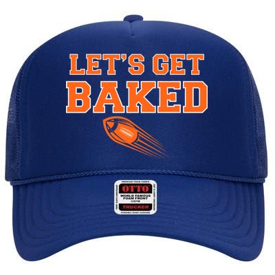 Let's Get Baked Football Cleveland High Crown Mesh Back Trucker Hat