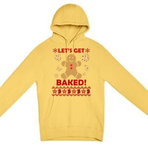 Let's Get Baked Gingerbread Cookie Ugly Christmas Premium Pullover Hoodie