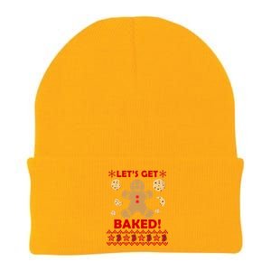 Let's Get Baked Gingerbread Cookie Ugly Christmas Knit Cap Winter Beanie