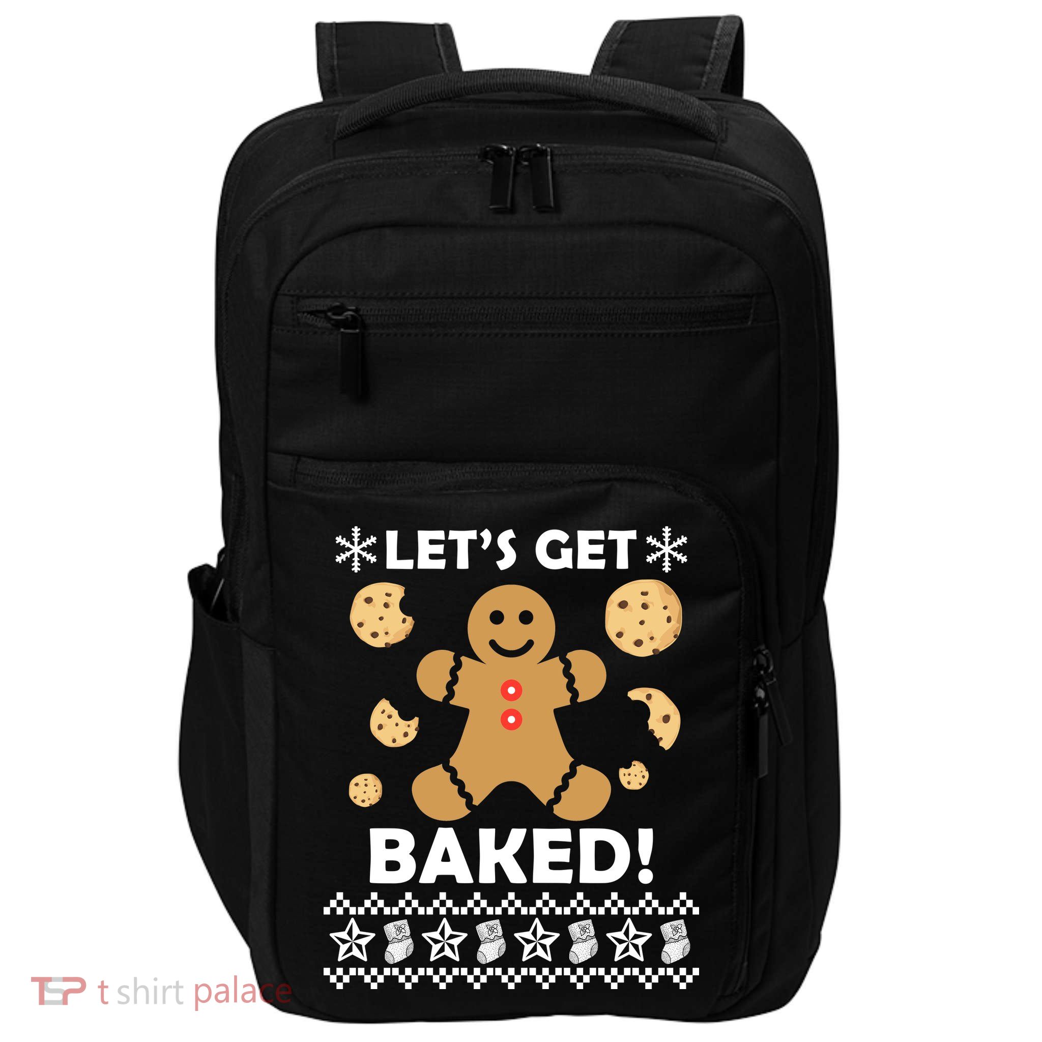 Let's Get Baked Gingerbread Cookie Ugly Christmas Impact Tech Backpack
