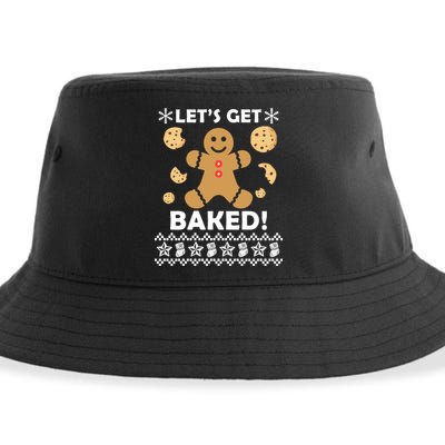 Let's Get Baked Gingerbread Cookie Ugly Christmas Sustainable Bucket Hat