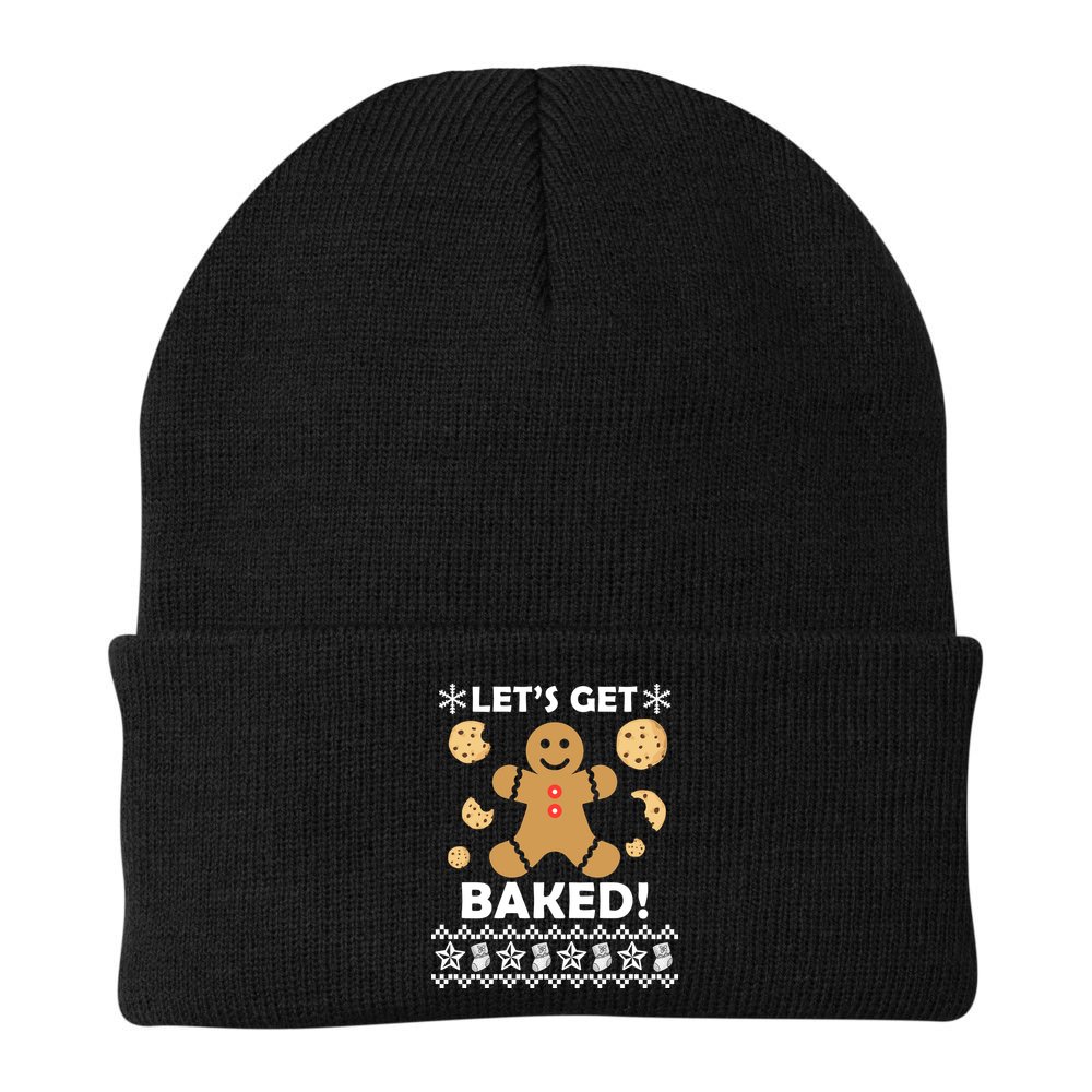 Let's Get Baked Gingerbread Cookie Ugly Christmas Beanie
