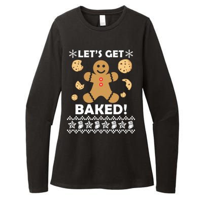 Let's Get Baked Gingerbread Cookie Ugly Christmas Womens CVC Long Sleeve Shirt