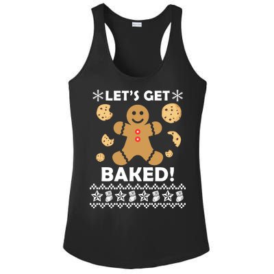 Let's Get Baked Gingerbread Cookie Ugly Christmas Ladies PosiCharge Competitor Racerback Tank