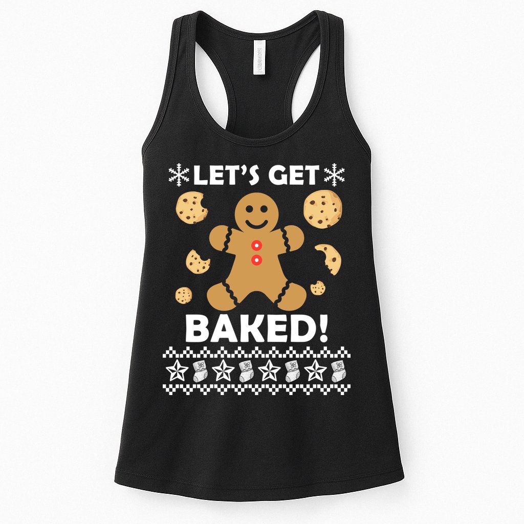 Let's Get Baked Gingerbread Cookie Ugly Christmas Womens Tank Top