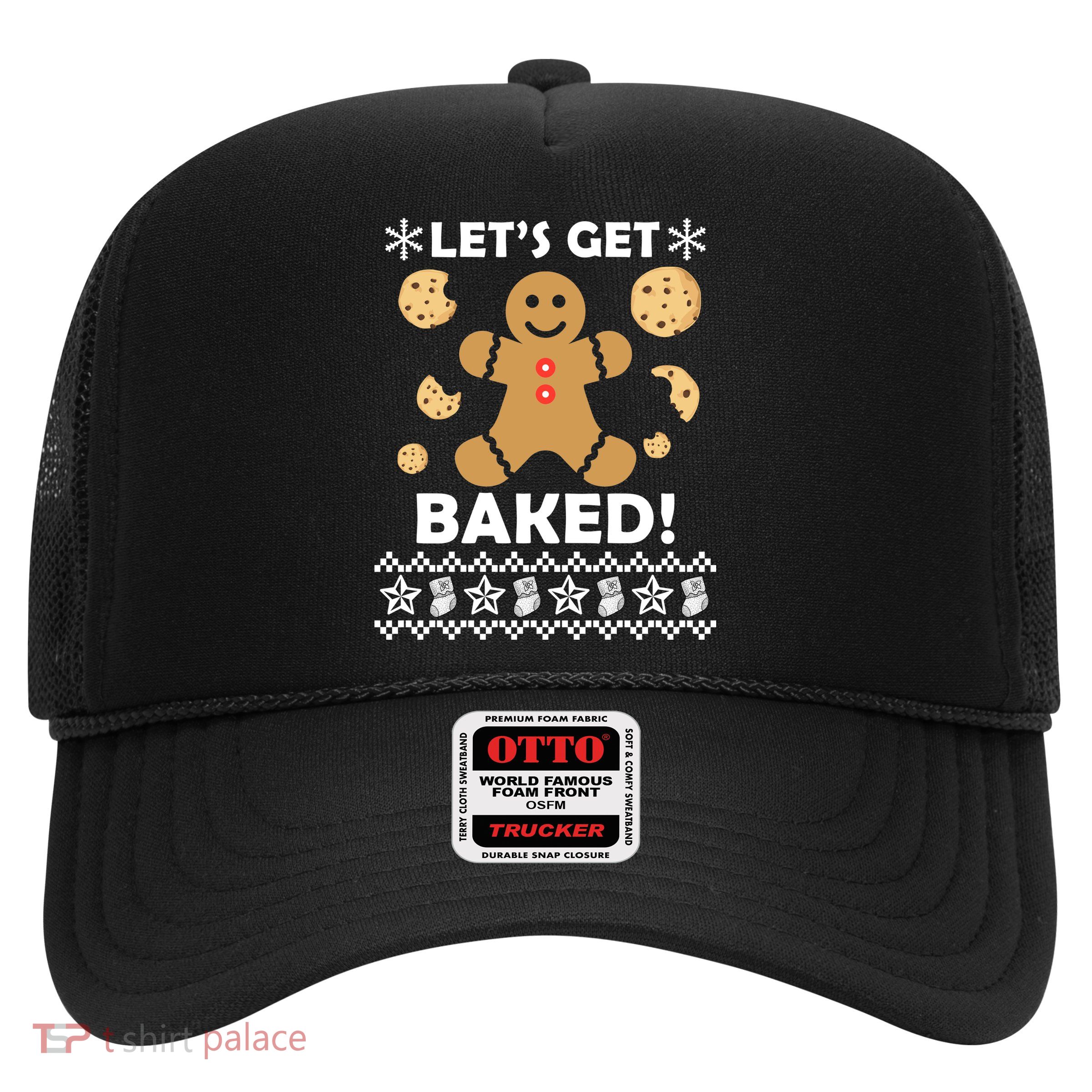 Let's Get Baked Gingerbread Cookie Ugly Christmas Trucker Hat