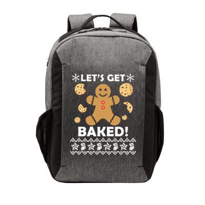 Let's Get Baked Gingerbread Cookie Ugly Christmas Vector Backpack