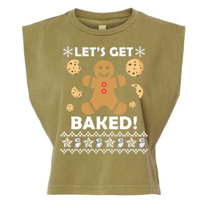 Let's Get Baked Gingerbread Cookie Ugly Christmas Garment-Dyed Women's Muscle Tee