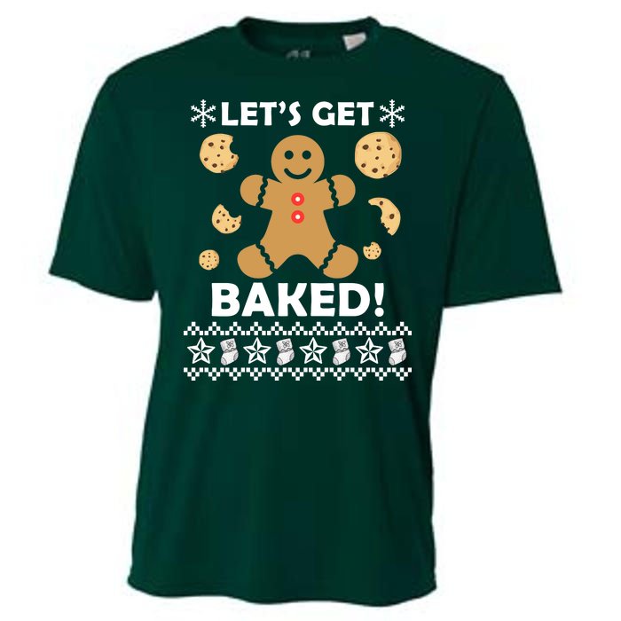 Let's Get Baked Gingerbread Cookie Ugly Christmas Cooling Performance Crew T-Shirt