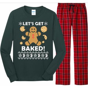 Let's Get Baked Gingerbread Cookie Ugly Christmas Long Sleeve Pajama Set