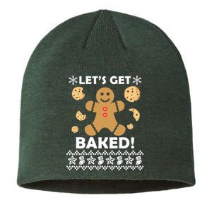 Let's Get Baked Gingerbread Cookie Ugly Christmas Sustainable Beanie