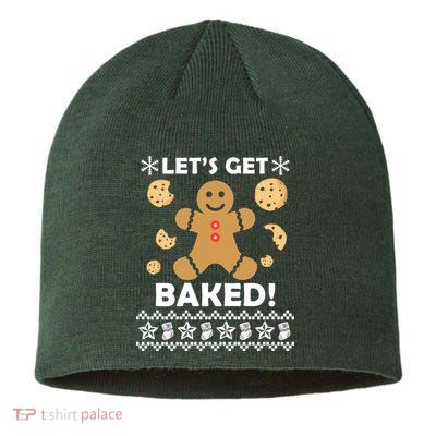 Let's Get Baked Gingerbread Cookie Ugly Christmas Sustainable Beanie