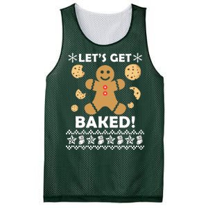 Let's Get Baked Gingerbread Cookie Ugly Christmas Mesh Reversible Basketball Jersey Tank