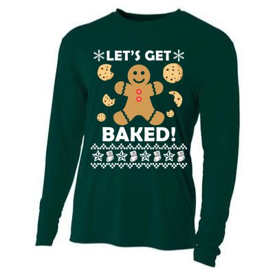 Let's Get Baked Gingerbread Cookie Ugly Christmas Cooling Performance Long Sleeve Crew