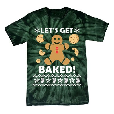Let's Get Baked Gingerbread Cookie Ugly Christmas Tie-Dye T-Shirt
