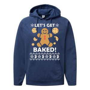 Let's Get Baked Gingerbread Cookie Ugly Christmas Performance Fleece Hoodie